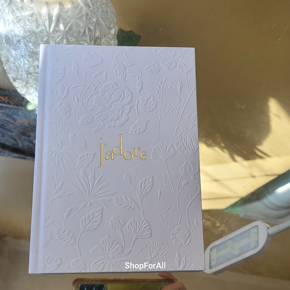DIOR J’adore White Embossed Blank Journal Notebook with Gold Edges | NEWDio - Picture 3 of 5